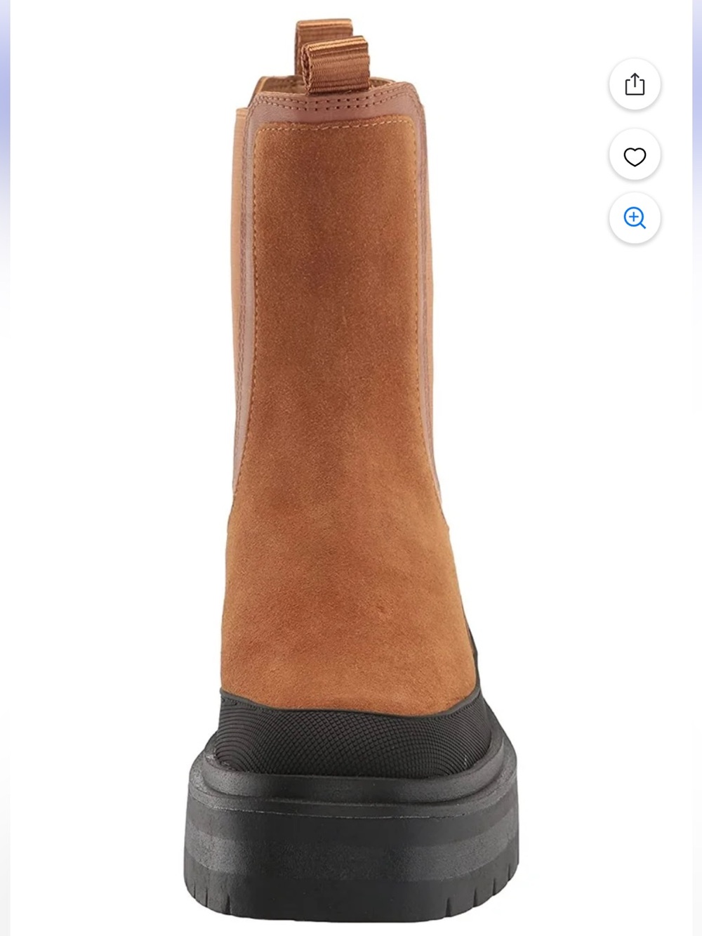 Sam Edelman Lula Chelsea Platform Ankle/Calf Boot Camel Brown Suede NWT Size 7